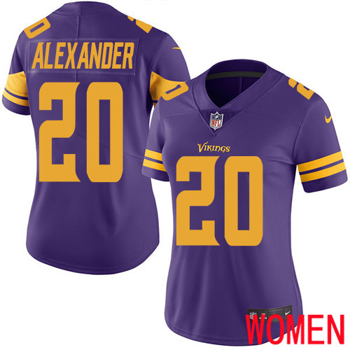 Minnesota Vikings #20 Limited Mackensie Alexander Purple Nike NFL Women Jersey Rush Vapor Untouchable->women nfl jersey->Women Jersey